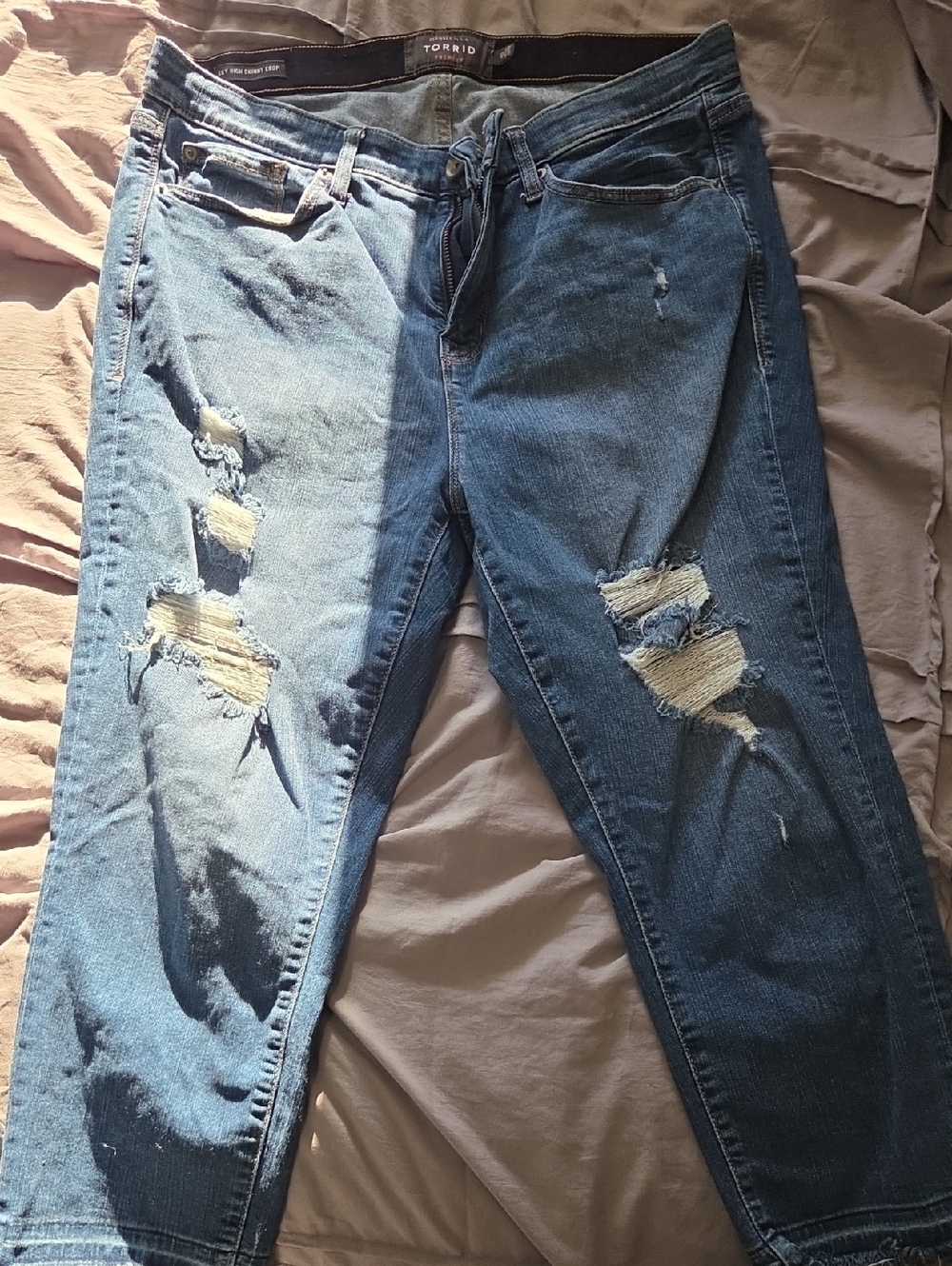 torrid Medium Blue Distressed Boyfriend Jeans